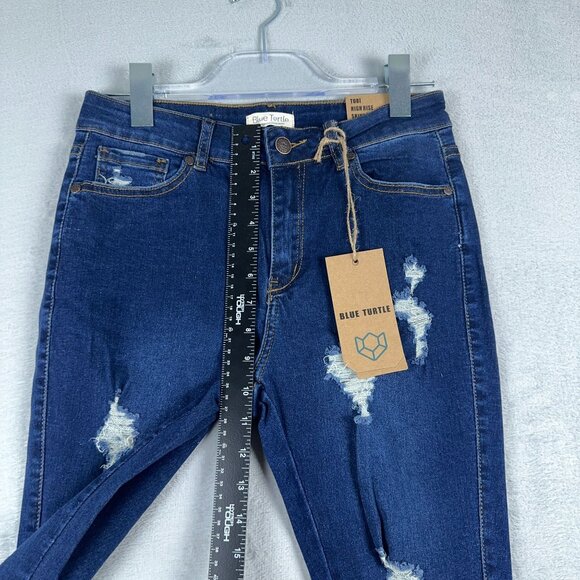 Blue Turtle Tobi Skinny Jeans Super Stretch RH2212 Distressed Womens Blue Size 5 - Picture 7 of 10